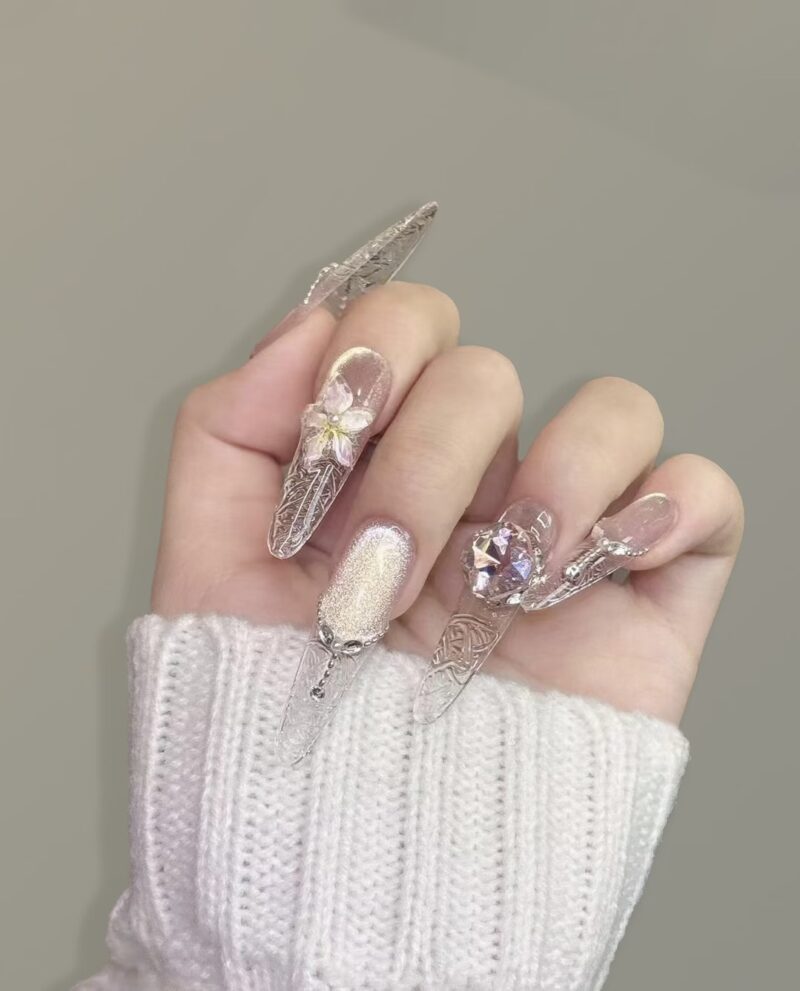 Luxury Crystal-Cut Press-On Nails