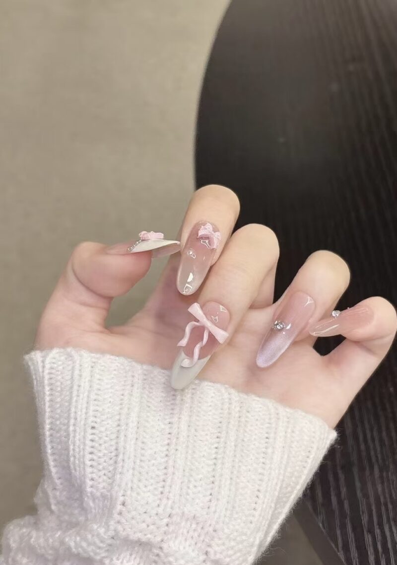 Ballet Slipper Pink Press-On Nails | Ballerina Dream Series