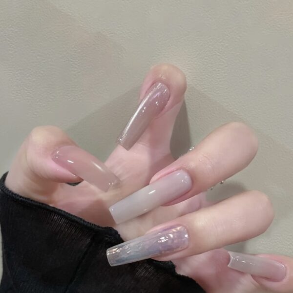 Muted Gradient Gloss Press-On Nails | Urban Neutral Series