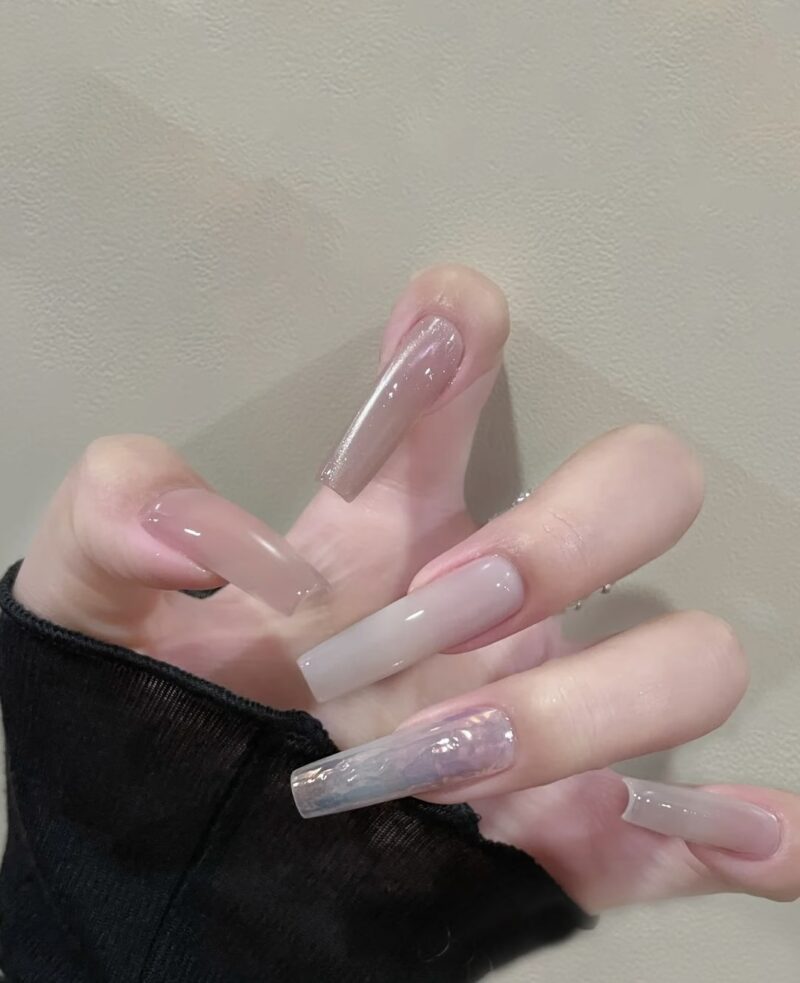 Muted Gradient Gloss Press-On Nails | Urban Neutral Series