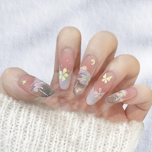 Butterfly Dream Pastel Press-On Nails | Cloud Fantasy Series